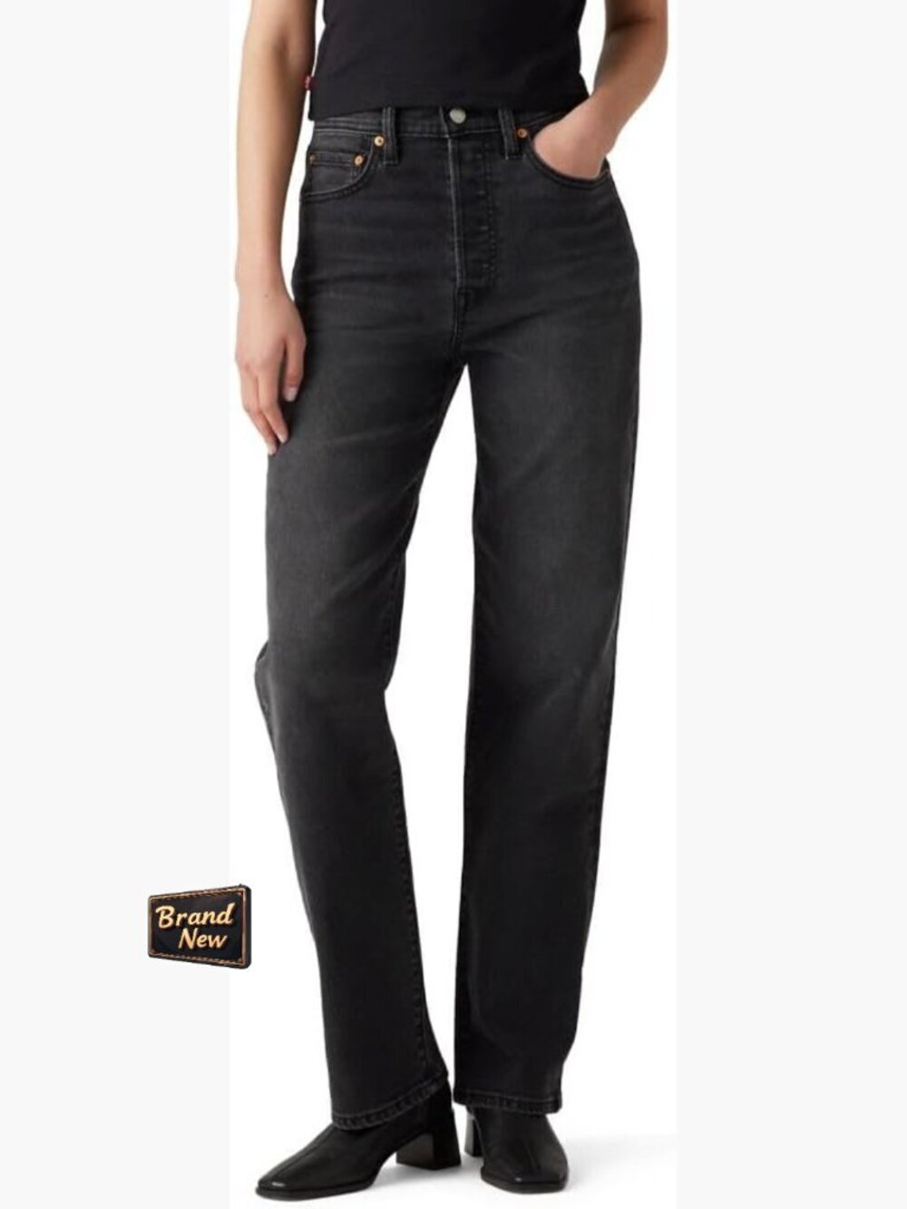 Super High Rise Straight Leg Full Length Jeans Size 27